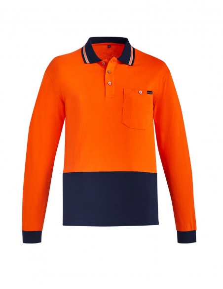 SY-ZH430 - Mens Hi Vis Cotton L/S Polo - Syzmik - Work Wear